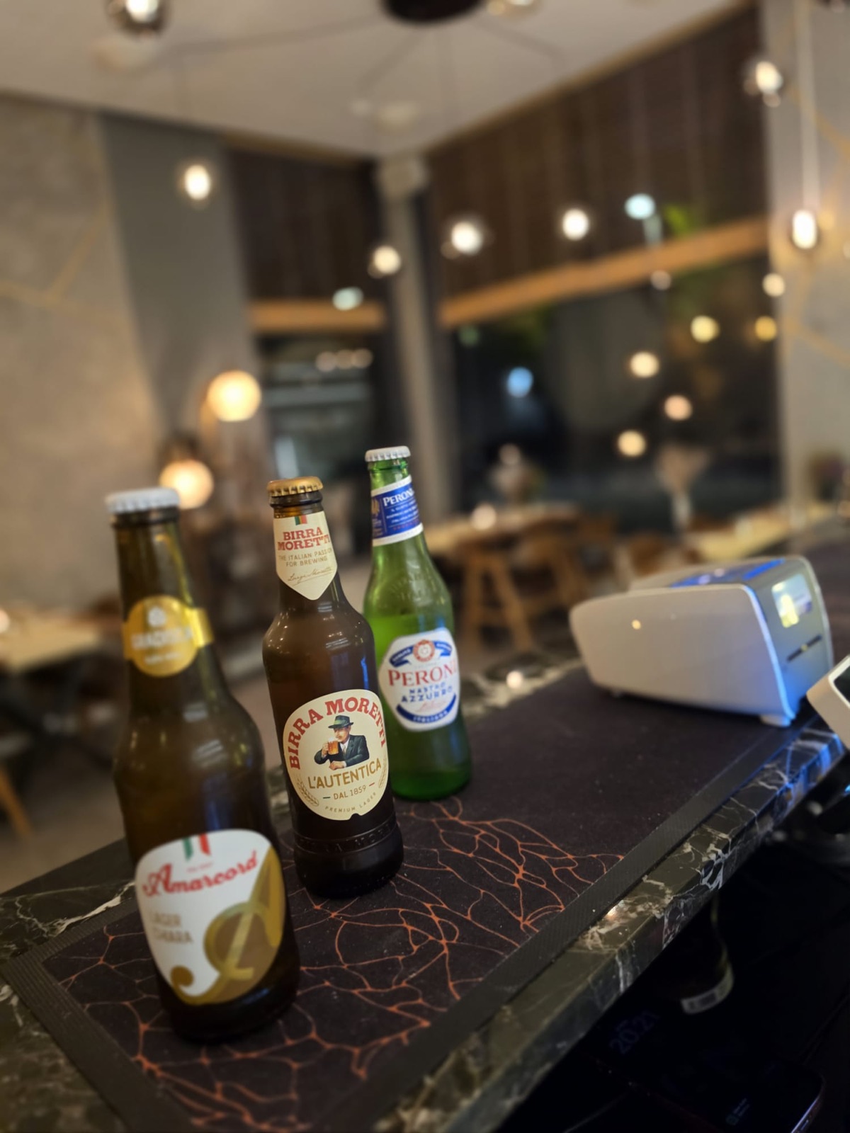 Italian beers served at Vera Napoli