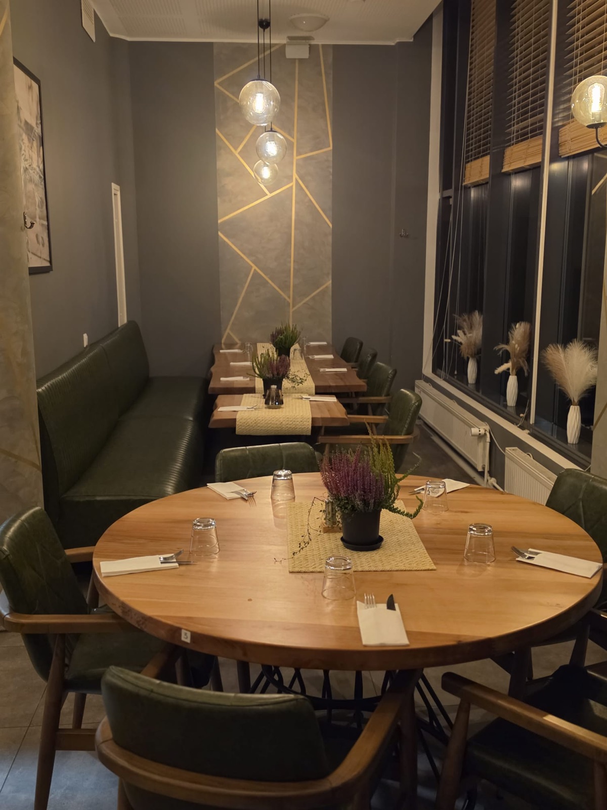 Evening dining room at Vera Napoli